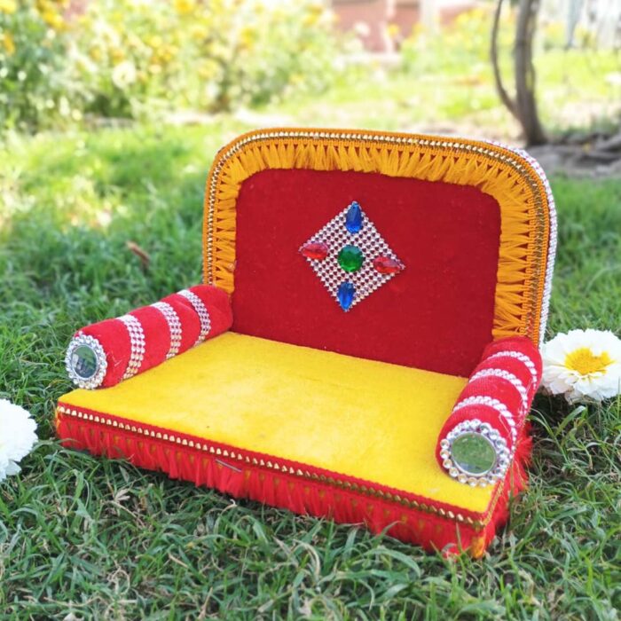 Red Yellow Laddu Gopal Singhasan 2